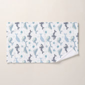 Meerwal-Muster mit Seestern, Muschel, Blase b Badhandtuch Set (Handtuch)