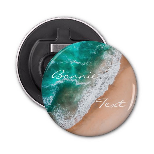 Meerwasser am Meer Sand tropischen Sommer Flaschenöffner (Vorderseite)