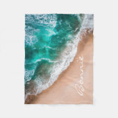 Meerwasser am Meer Sand tropischen Sommer Fleecedecke (Vorderseite)