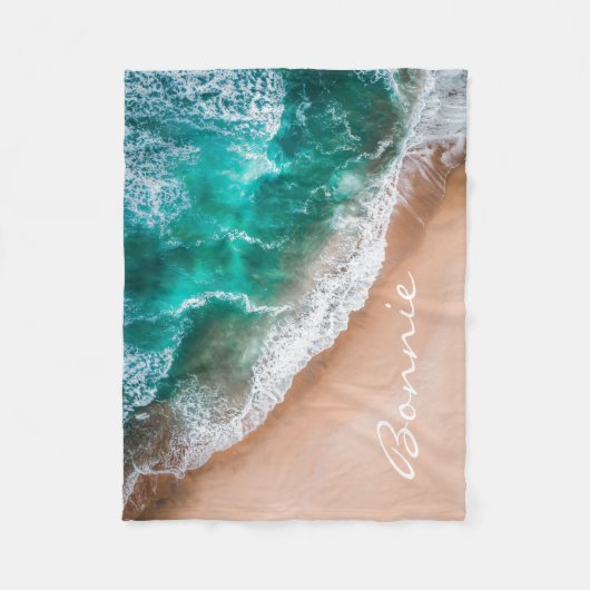 Meerwasser am Meer Sand tropischen Sommer Fleecedecke (Vorderseite)