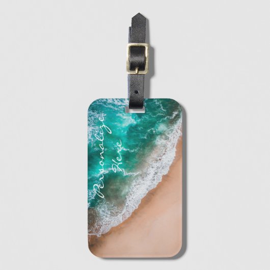 Meerwasser am Meer Sand tropischen Sommer Gepäckanhänger (Vorderseite Vertikal)
