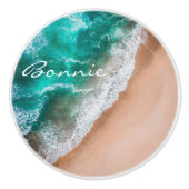 Meerwasser am Meer Sand tropischen Sommer Keramikknauf (Vorderseite)