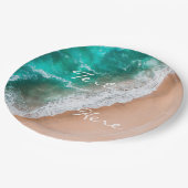 Meerwasser am Meer Sand tropischen Sommer Pappteller (Schrägansicht)