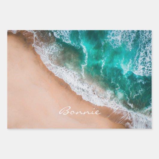 Meerwasser am Meer, tropischer Sommer Geschenkpapier Set (Vorderseite 3)