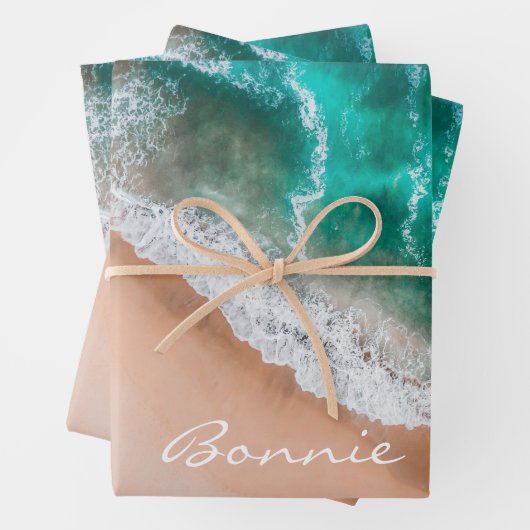 Meerwasser am Meer, tropischer Sommer Geschenkpapier Set (Beispiel)