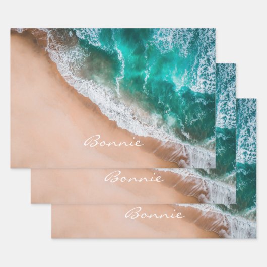 Meerwasser am Meer, tropischer Sommer Geschenkpapier Set (Set)