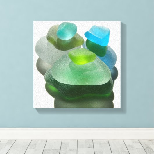 Meerwasser-Grün und türkisblaues Glas Leinwanddruck (Insitu (Holzboden))