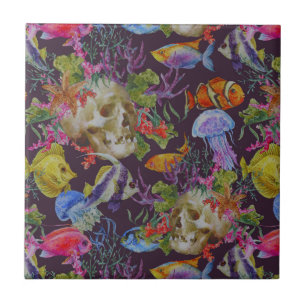 Meerwasser-Grunge-Muster Fliese