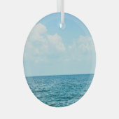 Meerwasser, klarer blauer Himmel. Ornament Aus Glas (Vorderseite Rechts)