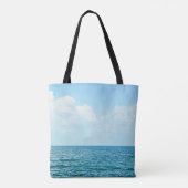 Meerwasser, klarer blauer Himmel. Tasche (Rückseite)