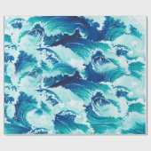 Meerwasser- oder Meereswellen-Design Geschenkpapier (Flach)