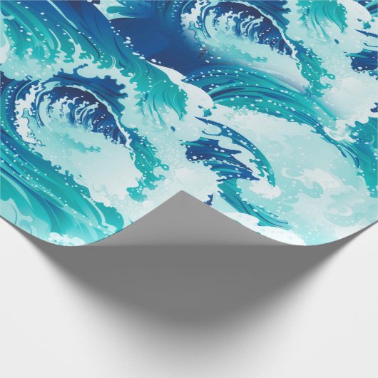 Meerwasser- oder Meereswellen-Design Geschenkpapier (Ecke)