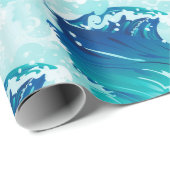 Meerwasser- oder Meereswellen-Design Geschenkpapier (Rolleneckpunkt)