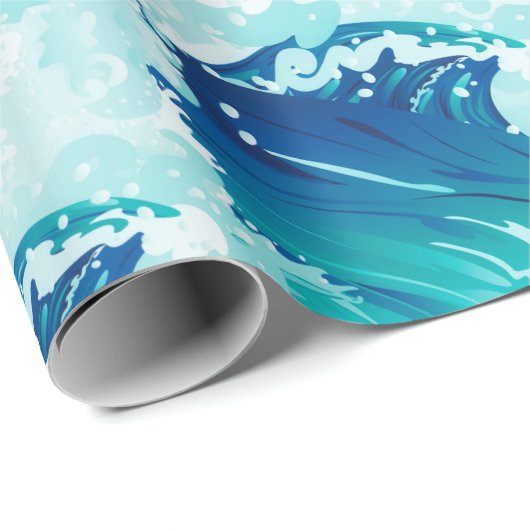 Meerwasser- oder Meereswellen-Design Geschenkpapier (Rolleneckpunkt)