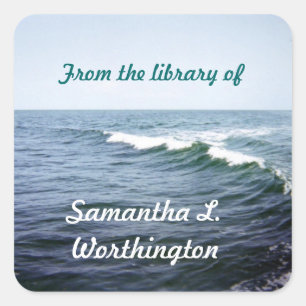 Meerwasser personalisiert quadratischer aufkleber