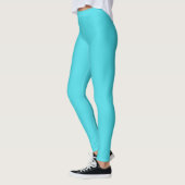 Meerwasserblau in fester Farbe Leggings (Links)