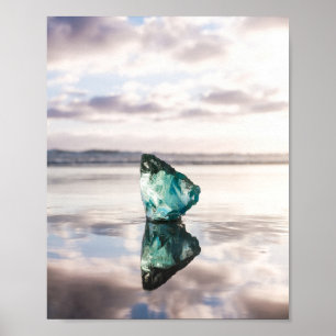 Meerwasserglas bei Sonnenuntergang Fotoabzug Poster