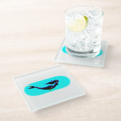 Meerwasserschwimmen Glasuntersetzer (Schrägansicht)