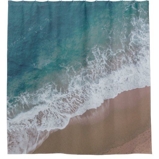 Meerwasserstrand und Sommerküste Duschvorhang (Vorderseite)