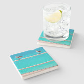 Meerwasservögel türkis Foto Küstenmeere Steinuntersetzer (Seitenansicht)