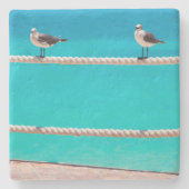 Meerwasservögel türkis Foto Küstenmeere Steinuntersetzer (Vorderseite)