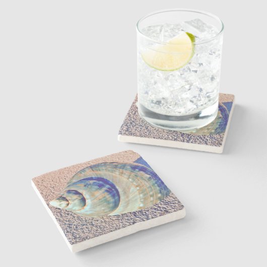MeerWelk Seashell Steinuntersetzer (Seitenansicht)