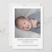 Meet Baby Foto Birth Ankündigung (Rückseite)