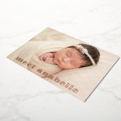 Meet Baby Foto Collage Rose Gold Folieneinladung (Gedreht)