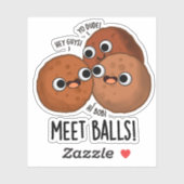 Meet Balls Funny Social Meatball Pun Aufkleber (Blatt)