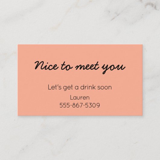 Meet Cute - Dating "Call Me" Card Telefonnummerkarte (Vorderseite)