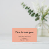 Meet Cute - Dating "Ruf mich" Karte (Stehend Vorderseite)