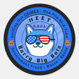 Meet D.O.G.E. Harry Big Bolz Runder Aufkleber