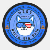 Meet D.O.G.E. Harry Big Bolz Runder Aufkleber (Vorderseite)