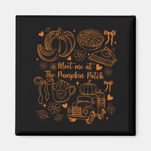 Meet Me At The Pumpkin Patch Coquette Bow Truck Fa Magnet (Vorne)