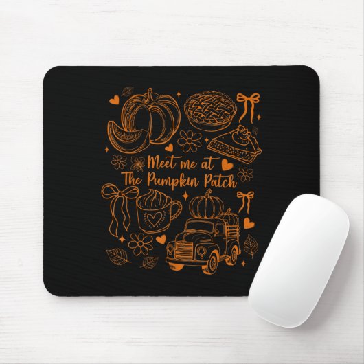 Meet Me At The Pumpkin Patch Coquette Bow Truck Fa Mousepad (Mit Mouse)