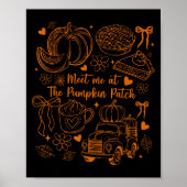 Meet Me At The Pumpkin Patch Coquette Bow Truck Fa Poster (Vorne)