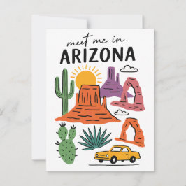 Meet Me In Arizona Desert Cactus Red Rocks Postkarte