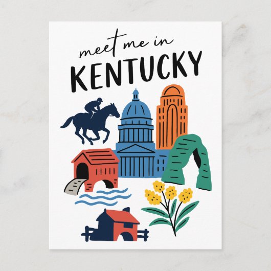 Meet Me In Kentucky Vintage Bluegrass State Postkarte (Vorderseite)