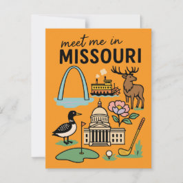Meet Me In Missouri St. Louis Kansas City Retro Postkarte