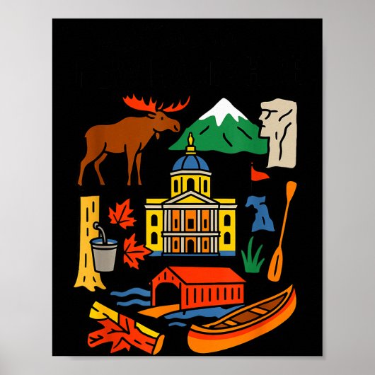 Meet Me In New Hampshire - Cute Us State Travel Re Poster (Vorne)