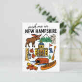 Meet Me In New Hampshire Mountains Maple Icons Postkarte (Stehend Vorderseite)