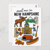 Meet Me In New Hampshire Mountains Maple Icons Postkarte (Vorne/Hinten)