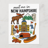 Meet Me In New Hampshire Mountains Maple Icons Postkarte (Vorderseite)