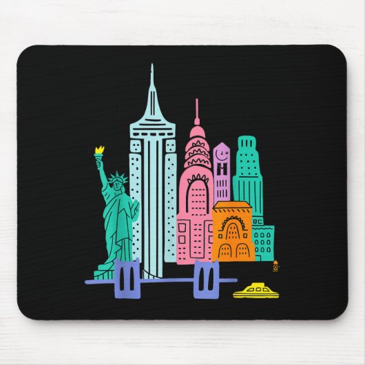 Meet Me In New York - Cute Us State Travel Retro D Mousepad (Vorne)