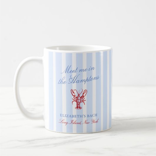 Meet Me in The Hamptons Bachelorette Kaffeetasse (Links)