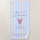 Meet Me in The Hamptons Bachelorette Strandtuch (Vorderseite)
