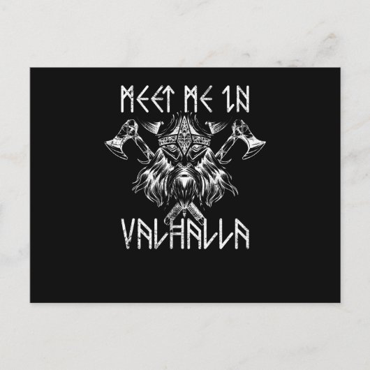 Meet Me In Valhalla Nordic Shirt Runes Vikings Postkarte (Vorderseite)