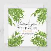 Meet Me Miami Junggeselinnen-Abschied Vacation Dankeskarte (Vorderseite)