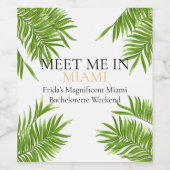 Meet Me Miami Junggeselinnen-Abschied Vacation Weinetikett (Einzelnes Label)