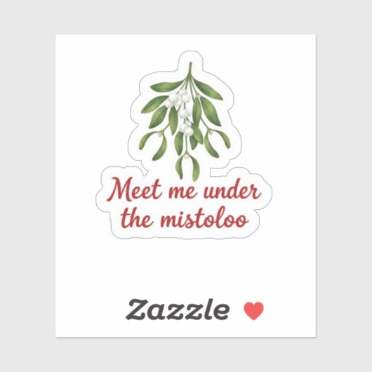Meet Me Under the Mistletoe Christmas Kiss Aufkleber (Blatt)